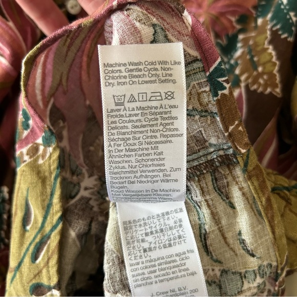 Madewell Shirred Cap-Sleeve Linen Blend Top in Brushstroke Monstera, Size Large - Picture 10 of 10